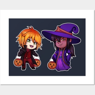 Halloween Witch and Vampire Chibi Posters and Art